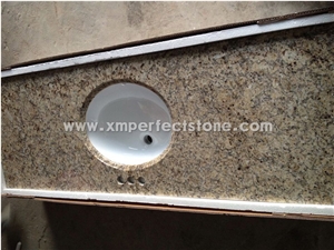 Santa Cecilia Medium Granite Vanity Top with Single Sink