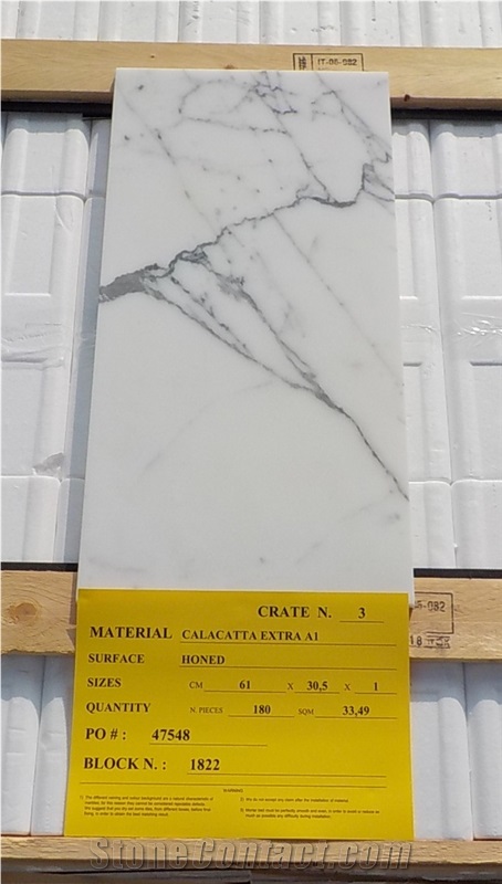 Calacatta / Statuario Extra Tiles 12"X12", 12"X24" Polished/Honed