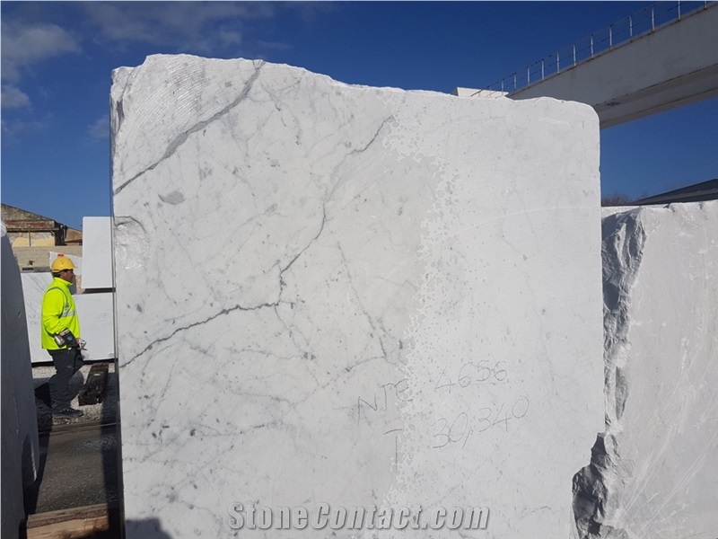 White Carrara C Extra, Bianco Carrara Venato C White Marble Block