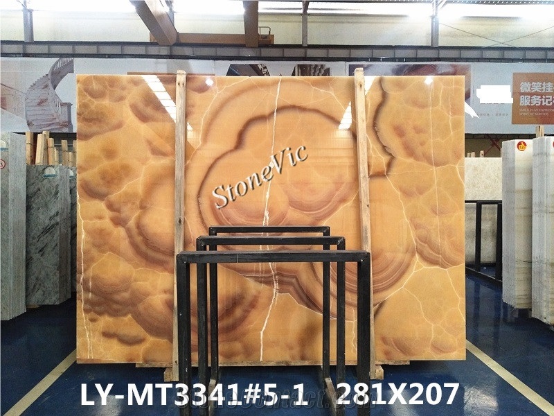 Orange Bojnord Onyx,Red Yellow Jade,Book Match,Translucent,Slabs,Tiles