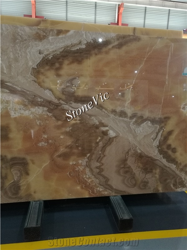 Orange Bojnord Onyx,Red Yellow Jade,Book Match,Translucent,Slabs,Tiles