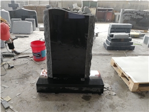 China Shanxi Black Granite Monument with Round Edge