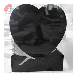 China Shanxi Jet Black Granite Hand with Single Heart Monument