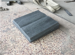 Dark Gray Granite Honed Flat Book Slant Gravestone
