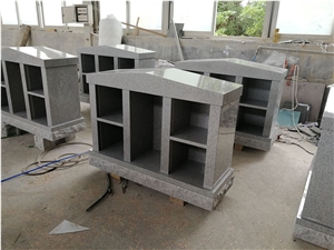 Gray Granite 2 Niches Small Columbarium With Black Shutter