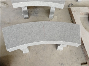 G633 Light Gray Granite Curved Bench with Harp Legs