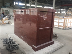 India Red Granite Double Crypts Mausoleum