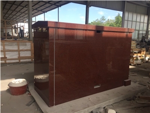 India Red Granite Double Crypts Mausoleum
