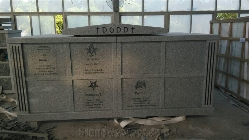 Light Gray Granite G633 Eight People Crypts Mausoleum
