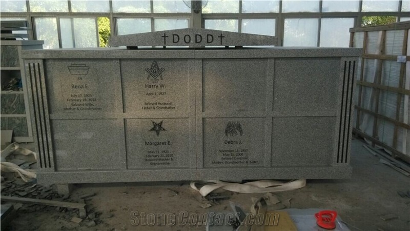 Light Gray Granite G633 Eight People Crypts Mausoleum