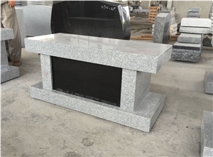 Light Gray Granite G633 One Niche Small Columbarium Bench Shaped