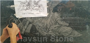 Jewish Style Etched Double Monuments/Tombstones