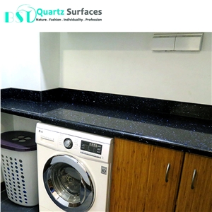 Crystal Quartz Stone Kitchen Countertops with Purple Metal