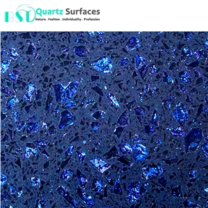 Crystal Quartz Stone Kitchen Countertops with Purple Metal