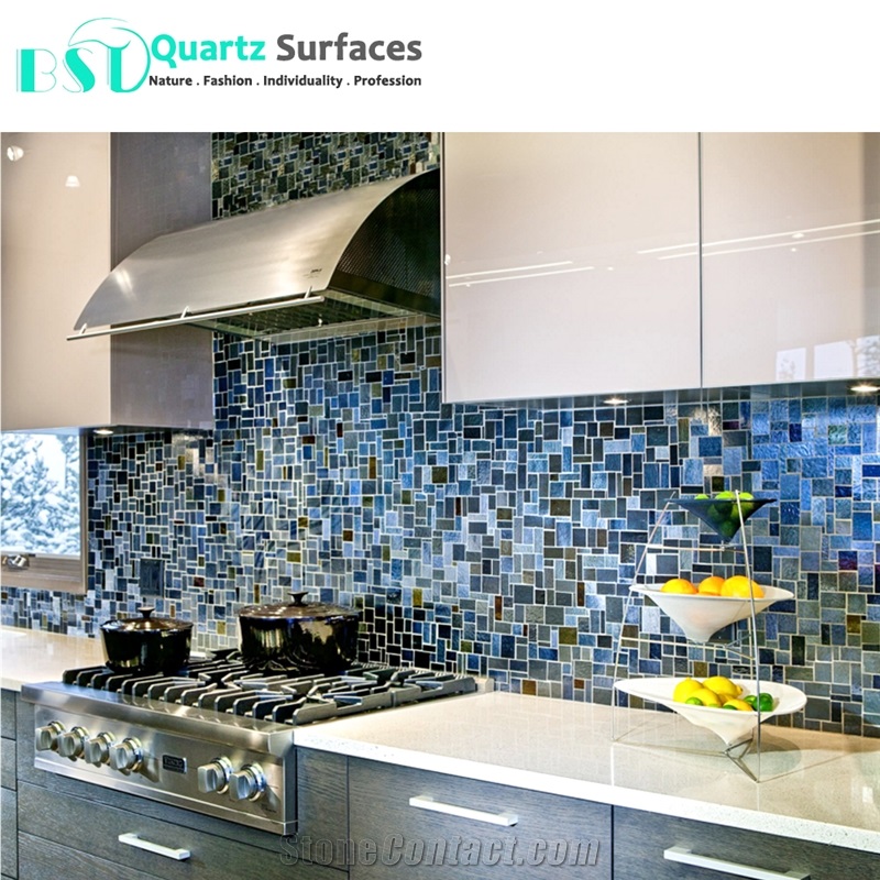 Custom White Sparkle Quartz Stone for Floor Tile