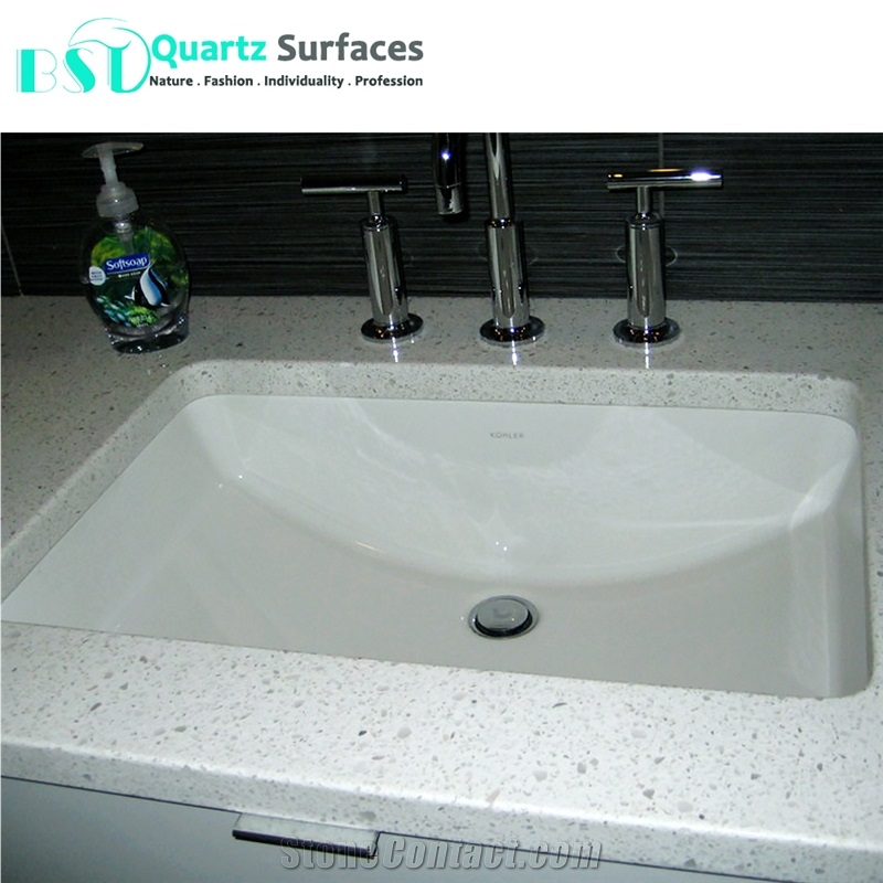 Engineered White Cheap Quartz Stone Commercial Counters