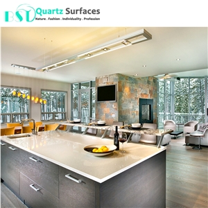 White Mirror Fleck Engineered Quartz Stone for Countertop