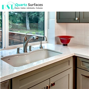 White Mirror Fleck Engineered Quartz Stone for Countertop