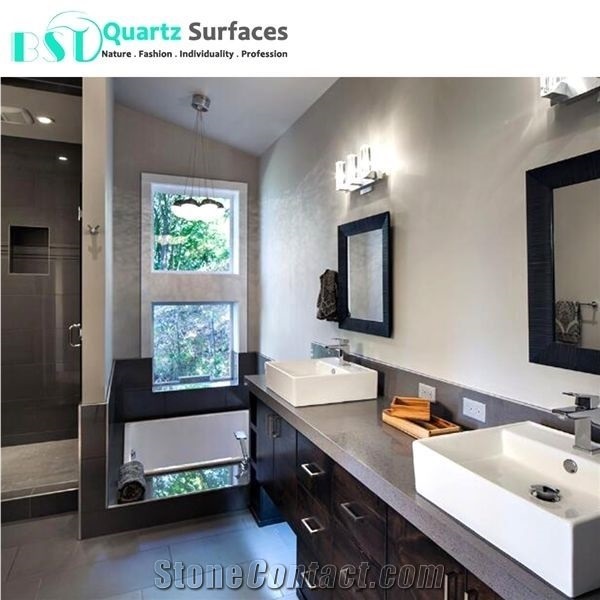 Wholesale Grey Sparkle Quartz Stone Countertop