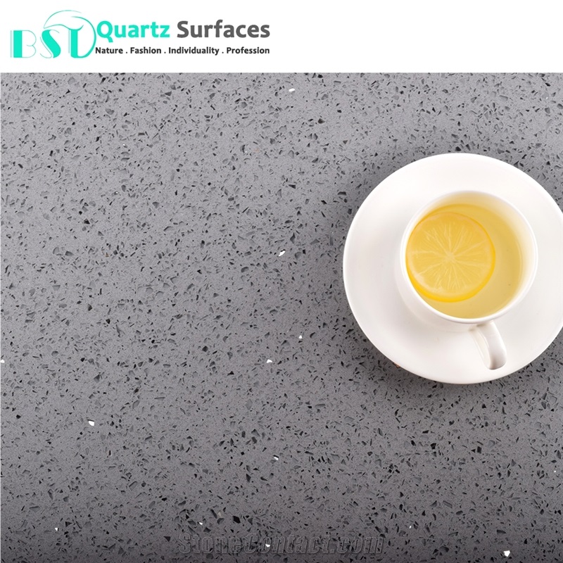 Wholesale Grey Sparkle Quartz Stone Countertop