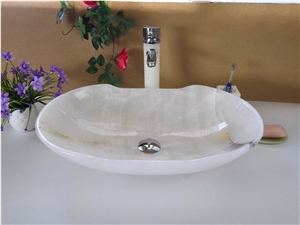 White Onyx Fashionable Design Wash Basins