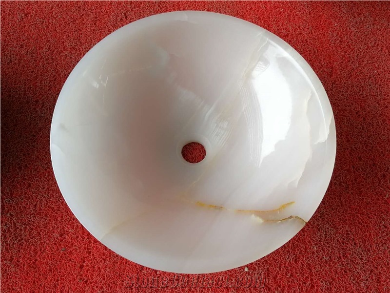 White Onyx Fashionable Design Wash Basins