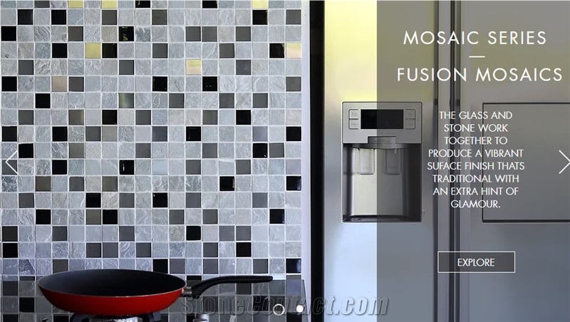 Glass Mosaic Kitchen Backsplash Wall