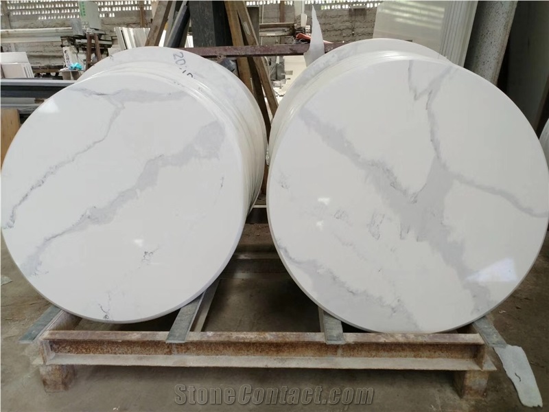 Quartz Stone Cafe Table Top,Artificial Calacatta Tops