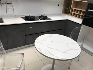 Quartz Stone Cafe Table Top,Artificial Calacatta Tops
