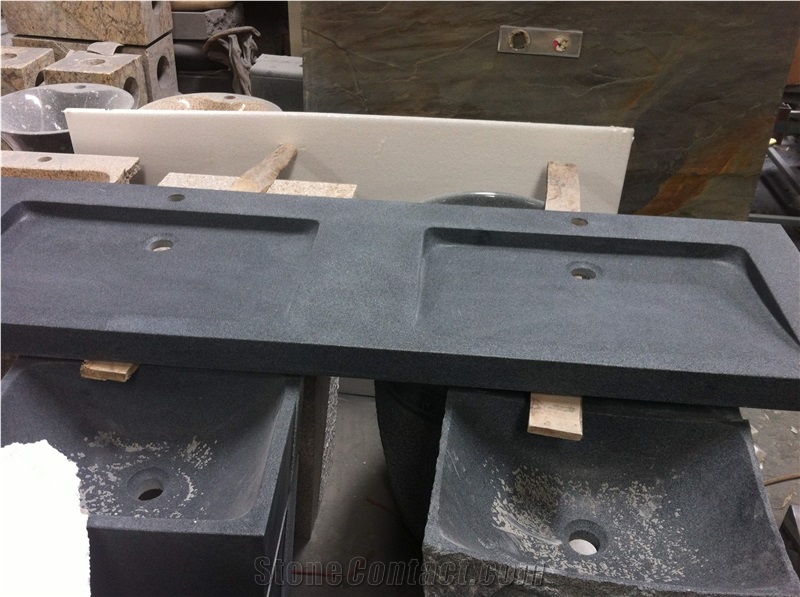 Shanxi Black Granite Sink,Double Sinks