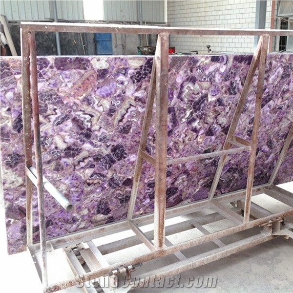 Acrylic Sheet Stone Thin Slab Purple Semiprecious Stone,Lilac Gemstone