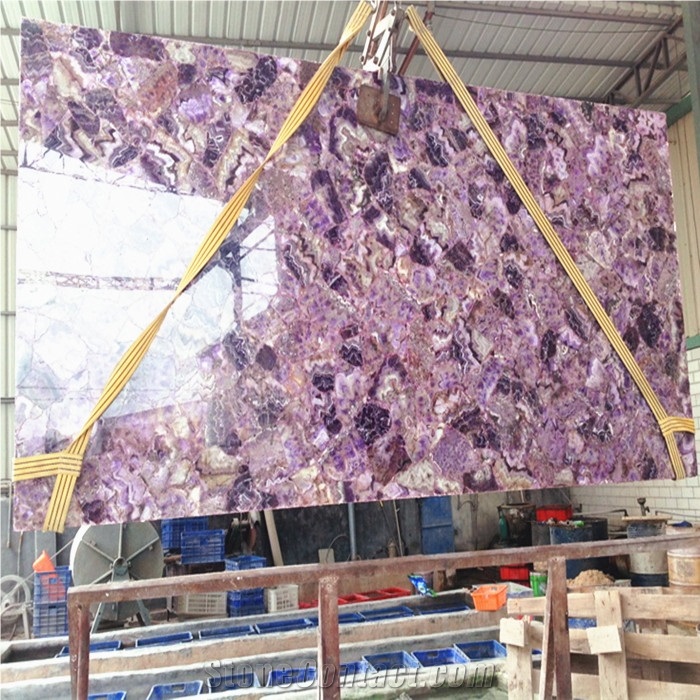 Acrylic Sheet Stone Thin Slab Purple Semiprecious Stone,Lilac Gemstone