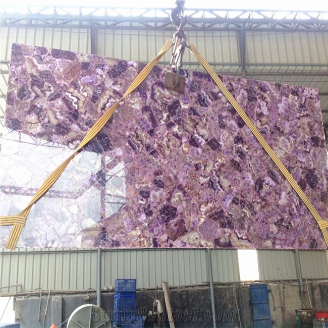 Acrylic Sheet Stone Thin Slab Purple Semiprecious Stone,Lilac Gemstone