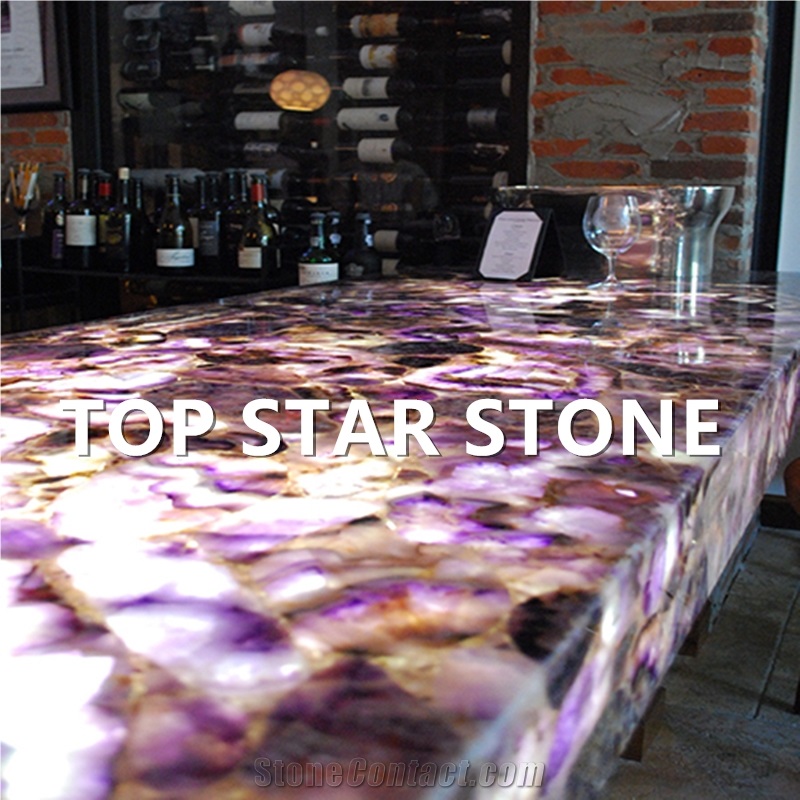 Acrylic Sheet Stone Thin Slab Purple Semiprecious Stone,Lilac Gemstone