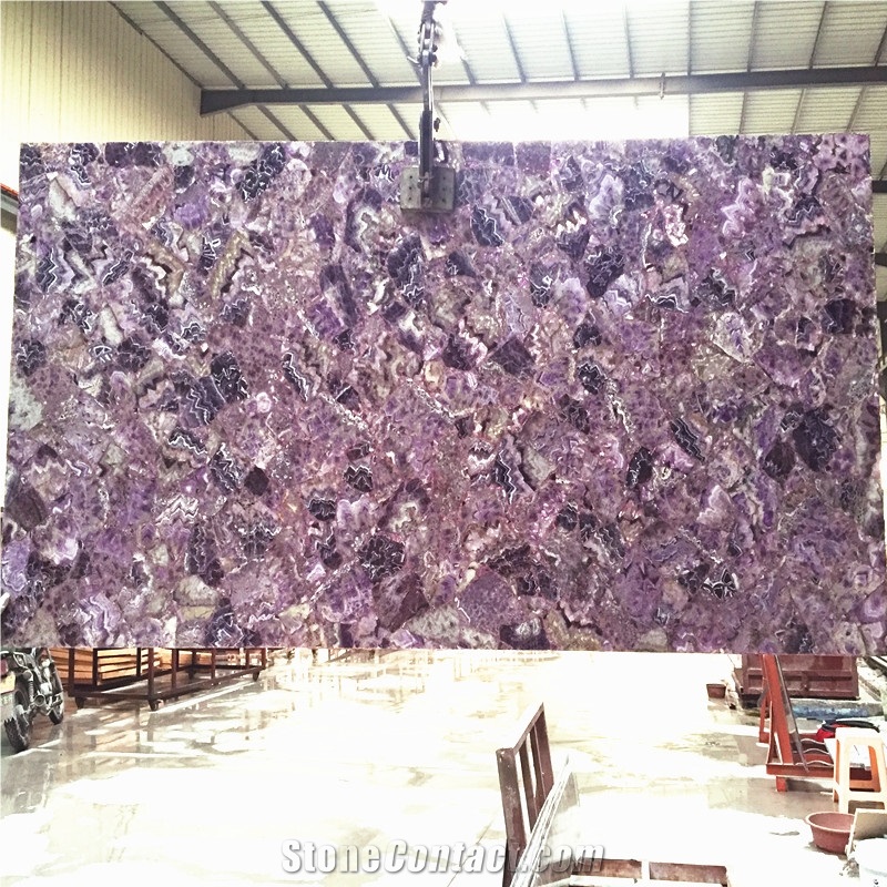 Amethyst Purple Agate Stone Tile,Lilac Semiprecious Stone Slabs