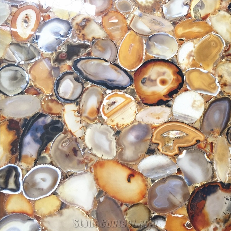 Backlit Gray Semiprecious Tiles,Grey Gemstone Wall Background Panels
