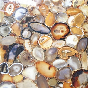 Backlit Gray Semiprecious Tiles,Grey Gemstone Wall Background Panels