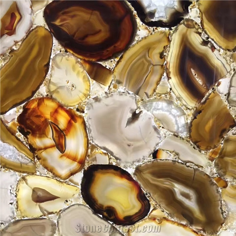 Backlit Gray Semiprecious Tiles,Grey Gemstone Wall Background Panels