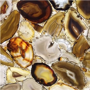 Backlit Gray Semiprecious Tiles,Grey Gemstone Wall Background Panels