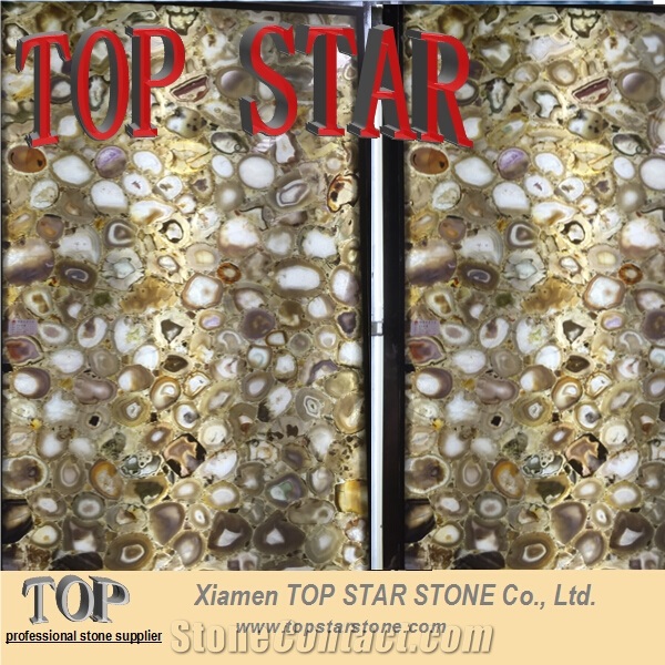 Backlit Gray Semiprecious Tiles,Grey Gemstone Wall Background Panels