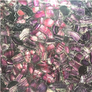Backlit Natural Luxury Stone Purple Fluorite Gemstone Slab/Tile