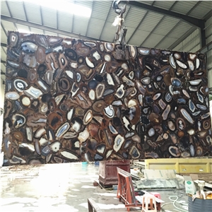 Dark Grey Gemstone Slab,Dark Agate Stone Tiles,Dark Grey Semiprecious