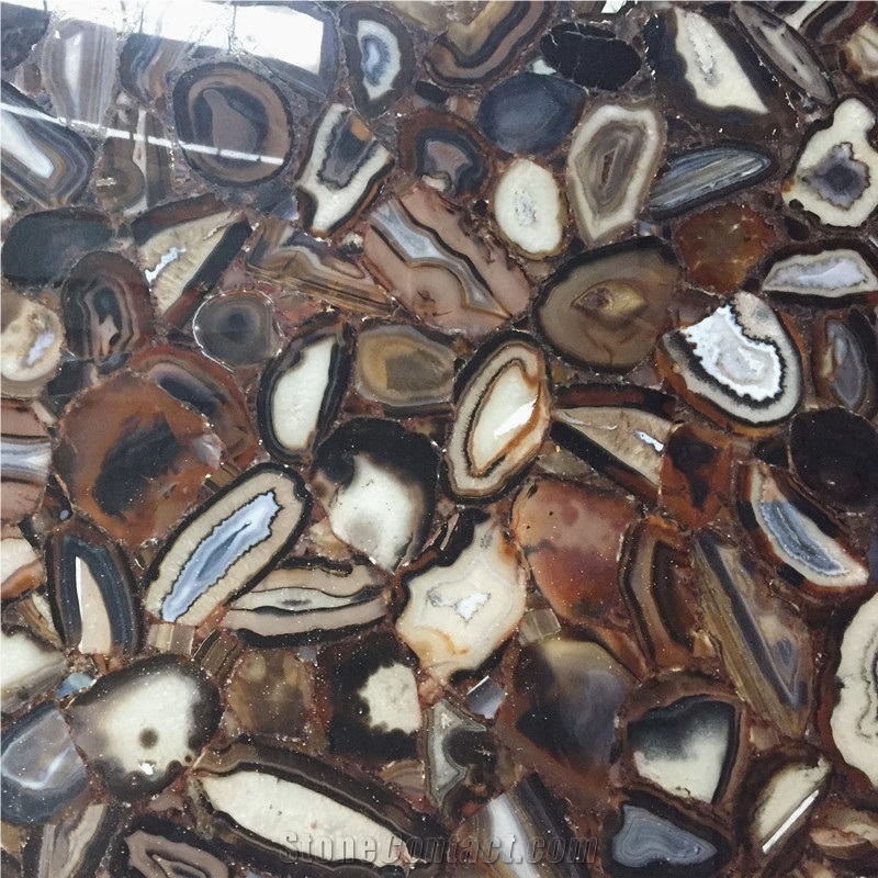Dark Grey Gemstone Slab,Dark Agate Stone Tiles,Dark Grey Semiprecious
