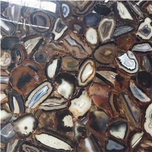 Dark Grey Gemstone Slab,Dark Agate Stone Tiles,Dark Grey Semiprecious