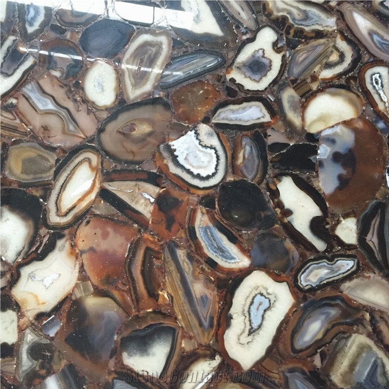 Dark Grey Gemstone Slab,Dark Agate Stone Tiles,Dark Grey Semiprecious