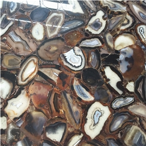 Dark Grey Gemstone Slab,Dark Agate Stone Tiles,Dark Grey Semiprecious