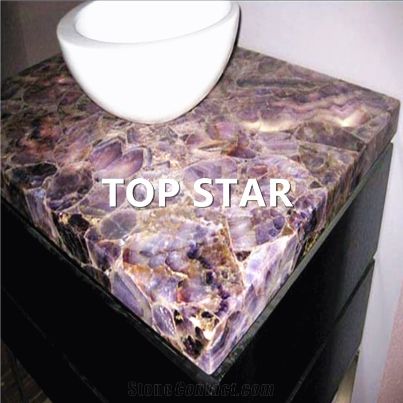 Fluorite Agate Semiprecious Stone Slab
