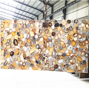 Light Grey Color Gemstone Slab,Grey Semiprecious Slab,Grey Agate Slabs