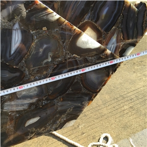 Luxurious Backlit Grey Agate Gemstone Club Bar Top,Grey Semiprecious