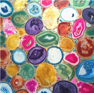 Multicolor Semi Precious Stone Tile, Multicolor Gemstone Tiles Slab